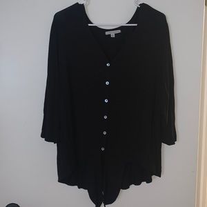 Women’s black buttoned top